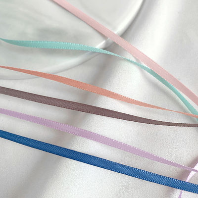 3mm Polyester Satin Ribbon Double Face High Density Satin Finish Poly Ribbon 3mm Polyester Satin Ribbon Διπλό πρόσωπο υψηλής πυκνότητας σατέν