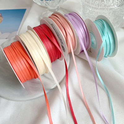 3mm Polyester Satin Ribbon Double Face High Density Satin Finish Poly Ribbon 3mm Polyester Satin Ribbon Διπλό πρόσωπο υψηλής πυκνότητας σατέν