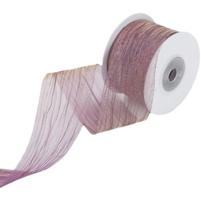 Πολυεστέρα 38mm Organza Ribbon Οικολογικά φιλική Λάμψη ροζ Organza Ribbon