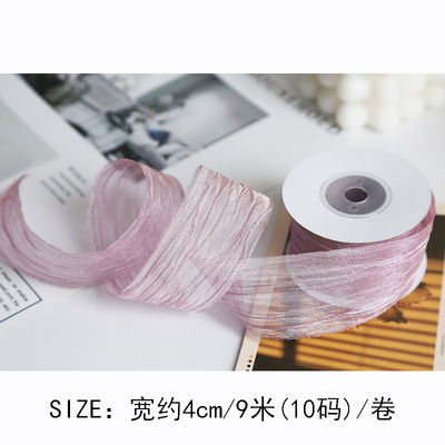 Πολυεστέρα 38mm Organza Ribbon Οικολογικά φιλική Λάμψη ροζ Organza Ribbon