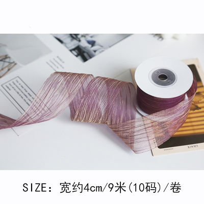 Πολυεστέρα 38mm Organza Ribbon Οικολογικά φιλική Λάμψη ροζ Organza Ribbon