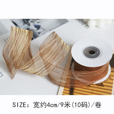 Πολυεστέρα 38mm Organza Ribbon Οικολογικά φιλική Λάμψη ροζ Organza Ribbon