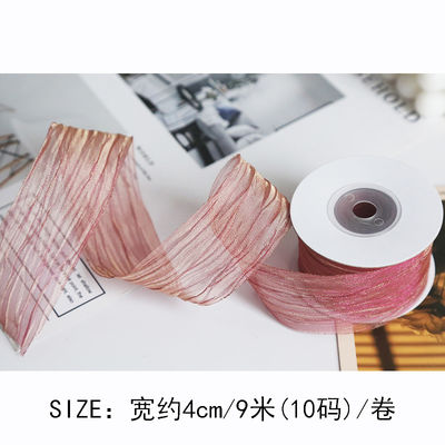Πολυεστέρα 38mm Organza Ribbon Οικολογικά φιλική Λάμψη ροζ Organza Ribbon