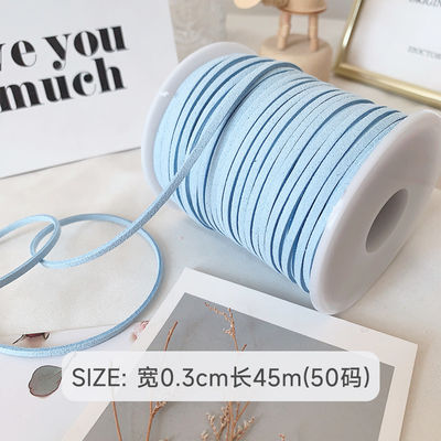 3mm Suede Leather Velvet Ribbon ISO9001 Blue Velvet Ribbon Με σύρμα