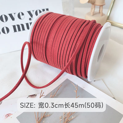 3mm Suede Leather Velvet Ribbon ISO9001 Blue Velvet Ribbon Με σύρμα