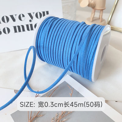 3mm Suede Leather Velvet Ribbon ISO9001 Blue Velvet Ribbon Με σύρμα