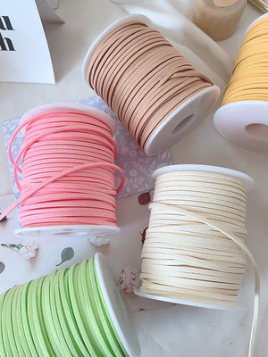 3mm Suede Leather Velvet Ribbon ISO9001 Blue Velvet Ribbon Με σύρμα