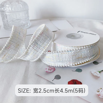25mm Polyester Ribbon Gratice Plaid Ribbon Pearl Edge OEM ODM Πίνακα από πολυεστέρα