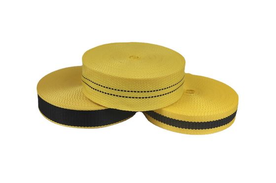 Ανθεκτικό σε υπεριώδη ακτινοβολία UHMWPE Webbing Μαύρο Κίτρινο Για Παραθυροκάμαρα Καρέκλα παραλίας σκηνής