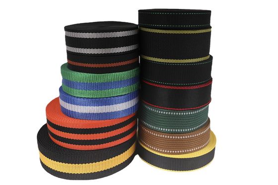 Ανθεκτικό σε υπεριώδη ακτινοβολία UHMWPE Webbing Μαύρο Κίτρινο Για Παραθυροκάμαρα Καρέκλα παραλίας σκηνής