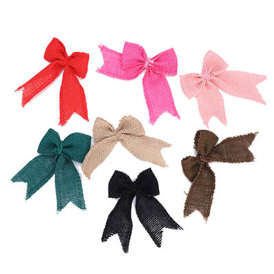 8cm*11cm Jute Ribbon Bow Green Rose Διακοσμητικό Burlap Ribbon Bow