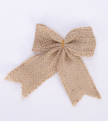 8cm*11cm Jute Ribbon Bow Green Rose Διακοσμητικό Burlap Ribbon Bow