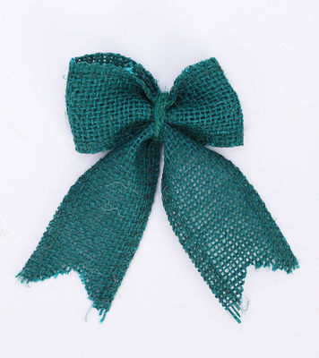 8cm*11cm Jute Ribbon Bow Green Rose Διακοσμητικό Burlap Ribbon Bow