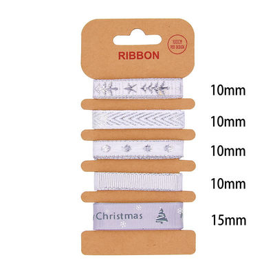 ODM Polyester Ribbon 2mm 10mm 15mm Χριστουγεννιάτικο δώρο περιτύλιξη κορδέλα