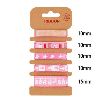 ODM Polyester Ribbon 2mm 10mm 15mm Χριστουγεννιάτικο δώρο περιτύλιξη κορδέλα
