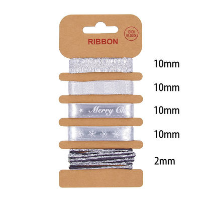 ODM Polyester Ribbon 2mm 10mm 15mm Χριστουγεννιάτικο δώρο περιτύλιξη κορδέλα