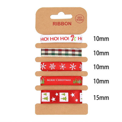 ODM Polyester Ribbon 2mm 10mm 15mm Χριστουγεννιάτικο δώρο περιτύλιξη κορδέλα