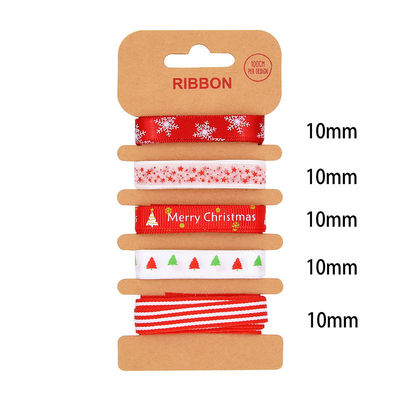 ODM Polyester Ribbon 2mm 10mm 15mm Χριστουγεννιάτικο δώρο περιτύλιξη κορδέλα