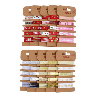 ODM Polyester Ribbon 2mm 10mm 15mm Χριστουγεννιάτικο δώρο περιτύλιξη κορδέλα