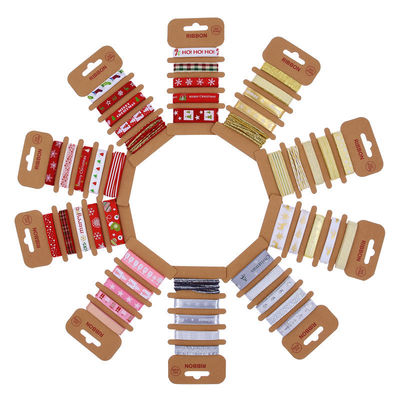 ODM Polyester Ribbon 2mm 10mm 15mm Χριστουγεννιάτικο δώρο περιτύλιξη κορδέλα