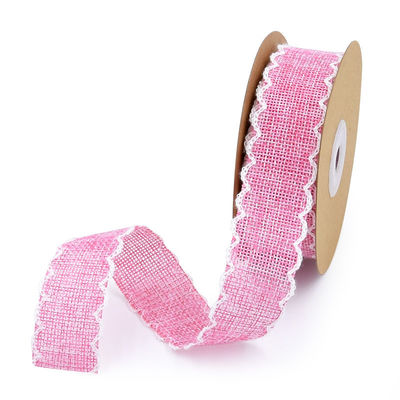 25mm * 10y Burlap Ribbon Rolls Weave Edge 2.5cm Burlap Τριμ By The Yard (Περιγραφή)