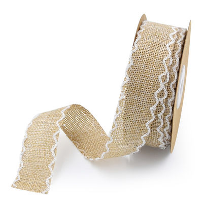 25mm * 10y Burlap Ribbon Rolls Weave Edge 2.5cm Burlap Τριμ By The Yard (Περιγραφή)