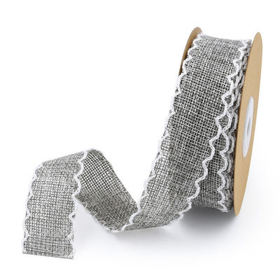 25mm * 10y Burlap Ribbon Rolls Weave Edge 2.5cm Burlap Τριμ By The Yard (Περιγραφή)