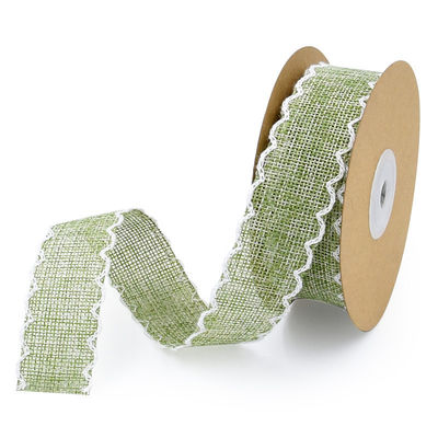 25mm * 10y Burlap Ribbon Rolls Weave Edge 2.5cm Burlap Τριμ By The Yard (Περιγραφή)