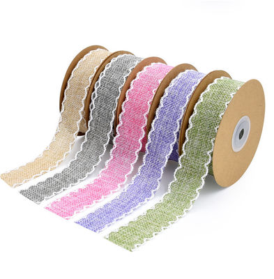 25mm * 10y Burlap Ribbon Rolls Weave Edge 2.5cm Burlap Τριμ By The Yard (Περιγραφή)