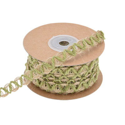 Πίνακα με σκούρο πράσινο φύλλο 2mm-15mm*10y Jute Wired Ribbon