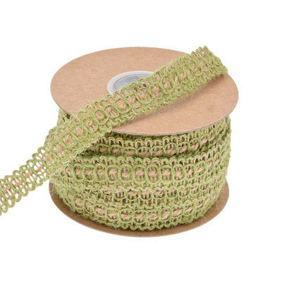 Πίνακα με σκούρο πράσινο φύλλο 2mm-15mm*10y Jute Wired Ribbon