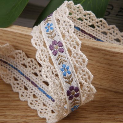 2.5cm Δαντέλα με άκρη Flroal Jacquard Ribbon Gift Packing Polyester Ribbon για συσκευασία