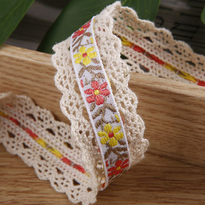2.5cm Δαντέλα με άκρη Flroal Jacquard Ribbon Gift Packing Polyester Ribbon για συσκευασία