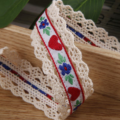 2.5cm Δαντέλα με άκρη Flroal Jacquard Ribbon Gift Packing Polyester Ribbon για συσκευασία