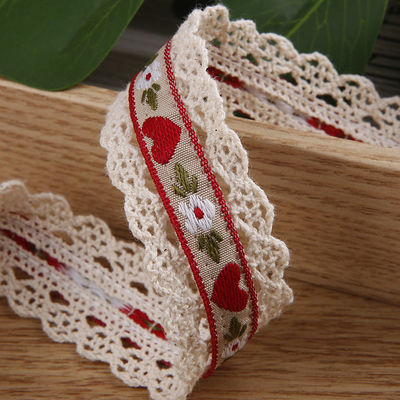 2.5cm Δαντέλα με άκρη Flroal Jacquard Ribbon Gift Packing Polyester Ribbon για συσκευασία