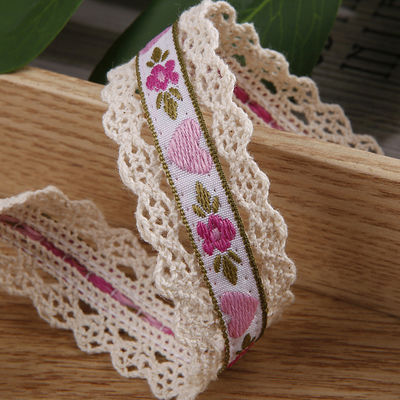 2.5cm Δαντέλα με άκρη Flroal Jacquard Ribbon Gift Packing Polyester Ribbon για συσκευασία
