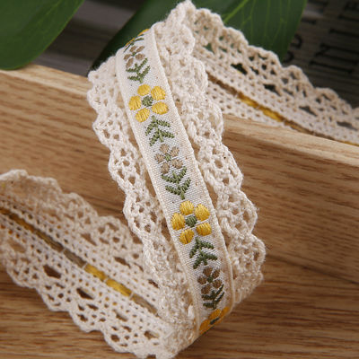 2.5cm Δαντέλα με άκρη Flroal Jacquard Ribbon Gift Packing Polyester Ribbon για συσκευασία
