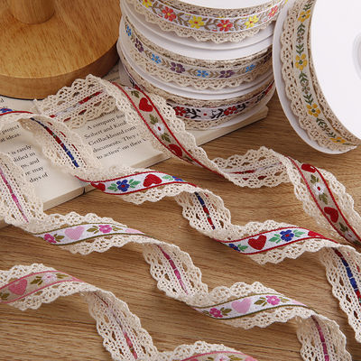 2.5cm Δαντέλα με άκρη Flroal Jacquard Ribbon Gift Packing Polyester Ribbon για συσκευασία