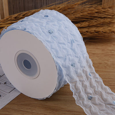 50mm Organza Ribbon with Dot Pattern Gold Foil Printed Polyester Organza Ribbon OEM Οικολογικά φιλικό