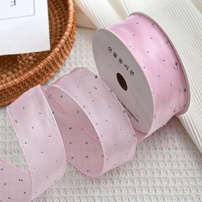 4cm*18m Λάμψη Διαμαντιού Πολυεστέρας Ρίμπαν Οργάνου Υψηλής Ποιότητας Ρίμπαν Δώρου