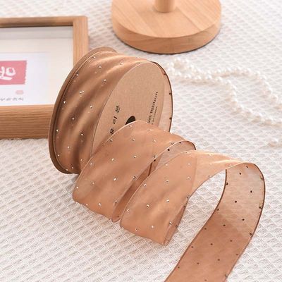 4cm*18m Λάμψη Διαμαντιού Πολυεστέρας Ρίμπαν Οργάνου Υψηλής Ποιότητας Ρίμπαν Δώρου