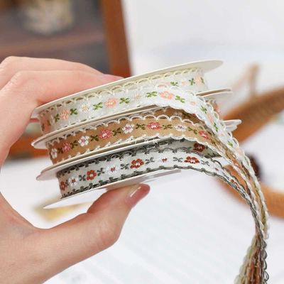 15mm*50y Pastoral Floral Cotton Ribbon Baking Cake Ribbon Bow DIY Material Decoration Ribbon Flower Bouquet Συσκευή