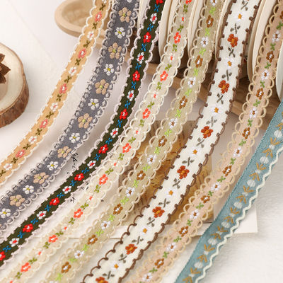 15mm*50y Pastoral Floral Cotton Ribbon Baking Cake Ribbon Bow DIY Material Decoration Ribbon Flower Bouquet Συσκευή