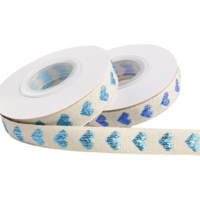 16mm*9m Heart Pattern Jacquard Cotton Ribbon για ρούχα και αξεσουάρ
