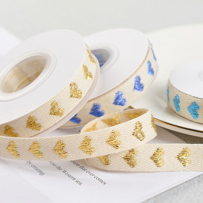 16mm*9m Heart Pattern Jacquard Cotton Ribbon για ρούχα και αξεσουάρ